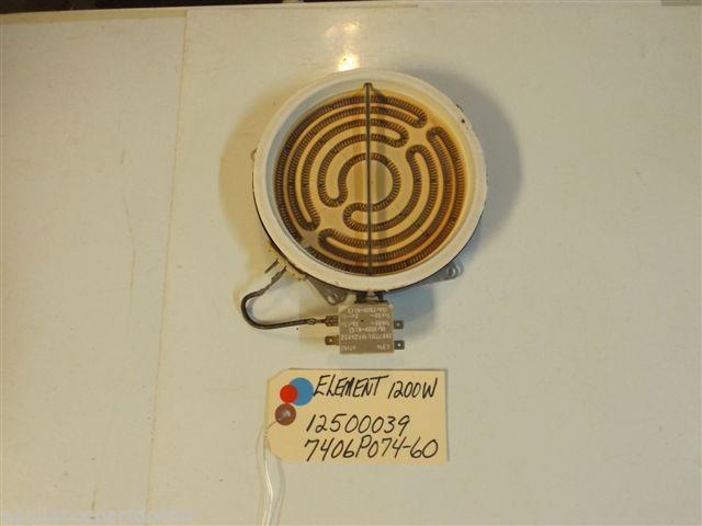 Maytag STOVE 12500039 7406P074-60 Element 1200W USED PART Maytag STOVE 12500039 7406P074-60 Element 1200W USED PART